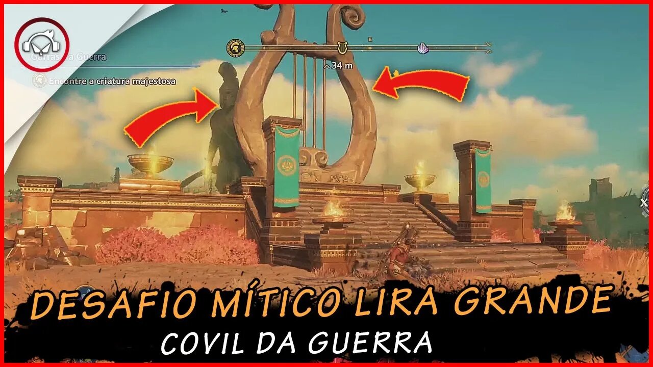 Immortals Fenyx Rising, Como concluir o desafio mítico Lira grande no Covil da Guerra | Super Dica