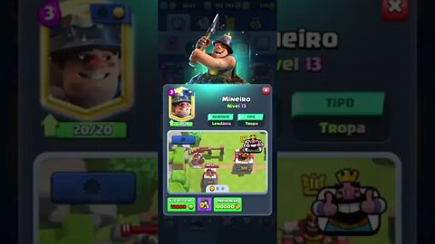 Mineiro nível máximo #shorts #clashroyale #clash #royale