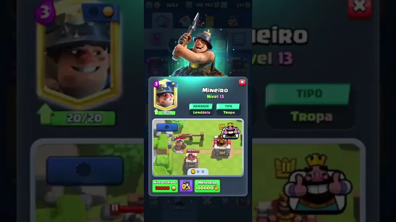 Mineiro nível máximo #shorts #clashroyale #clash #royale