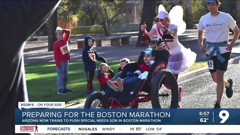 Arizona woman who runs with special needs son will run the Boston Marathon