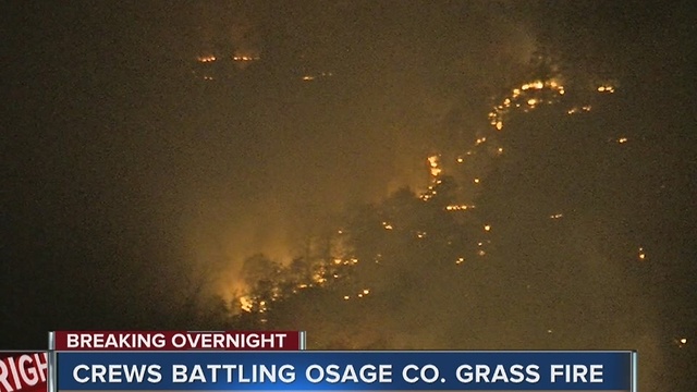 Firefighters battling grass fire in Osage County