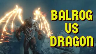 SAURON BALROG FIGHTS A DRAGON