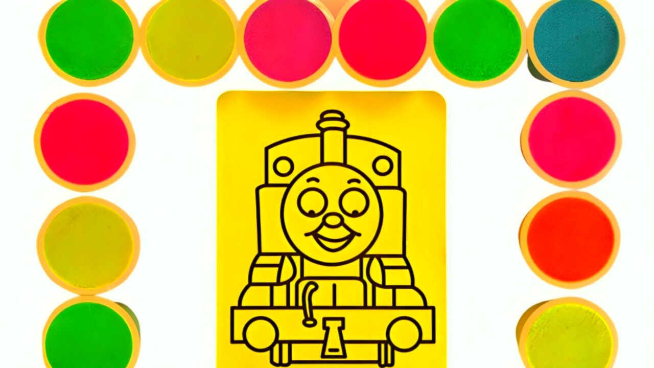 Sand Painting Train Engine