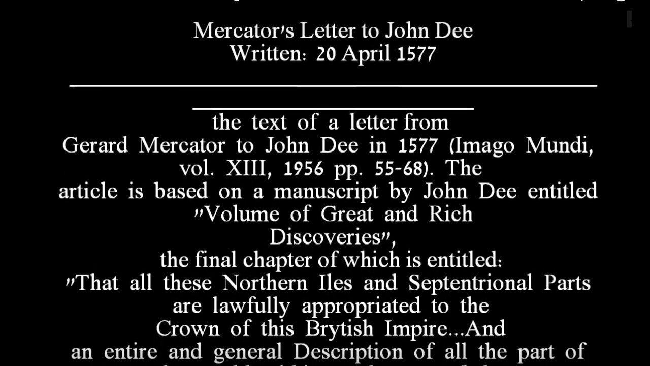 FLAT EARTH'S MOUNT MERU AT THE NORTH POLE MERCATOR'S LETTER TO JOHN DEE, 1577 (EXTENDED VERSION)