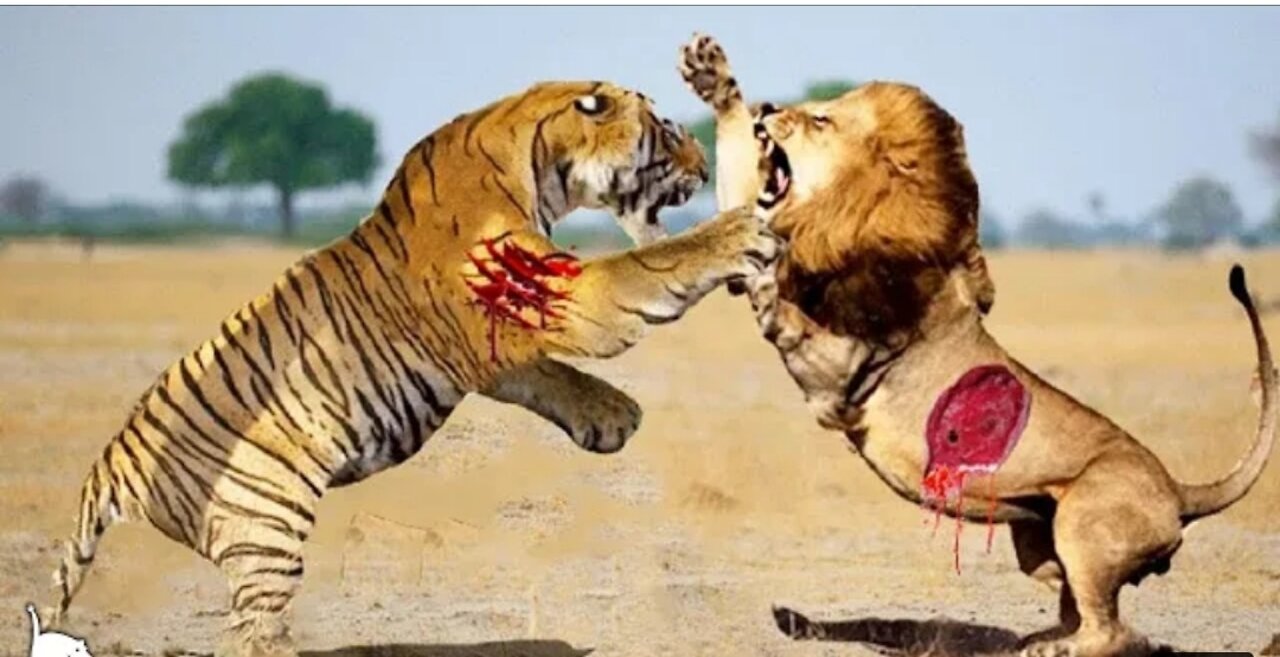 The tough fight between lion vs tiger to fight over who is the king of the jungle