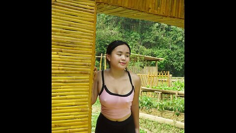 Harvesting Bananas, Selling Them At The Market, Catching Giant Fish. The Rural Life Of A Young Girl