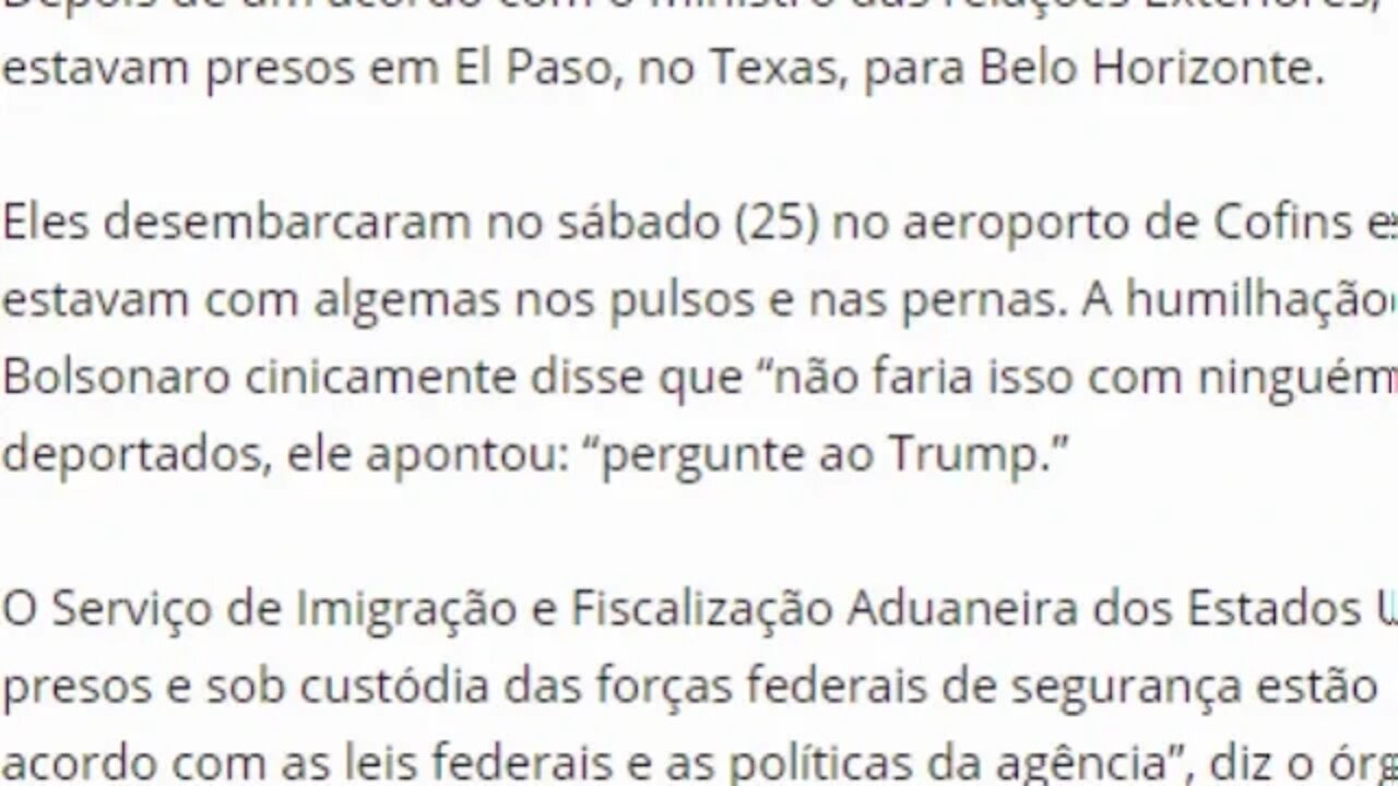 ALGEMADOS? Bolsonaro dá LUZ VERDE e Trump inicia deportação em massa de brasileiros