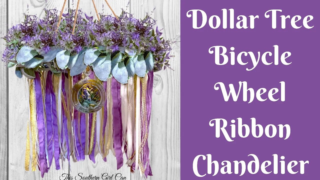 Dollar Tree Bicycle Wheel Collab | Dollar Tree Bicycle Wheel Ribbon Chandelier