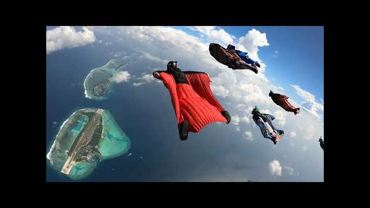 Wingsuit Flying over the Maldives Islands