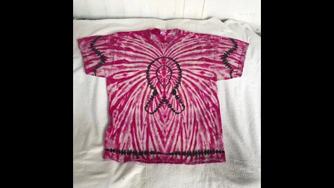 Discharged Ribbon and Heart with Spider Design