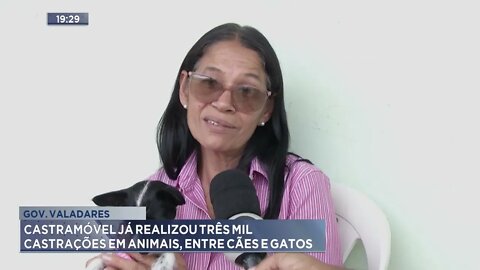 Gov. Valadares: Castramóvel já realizou três mil castrações em animais, entre cães e gatos