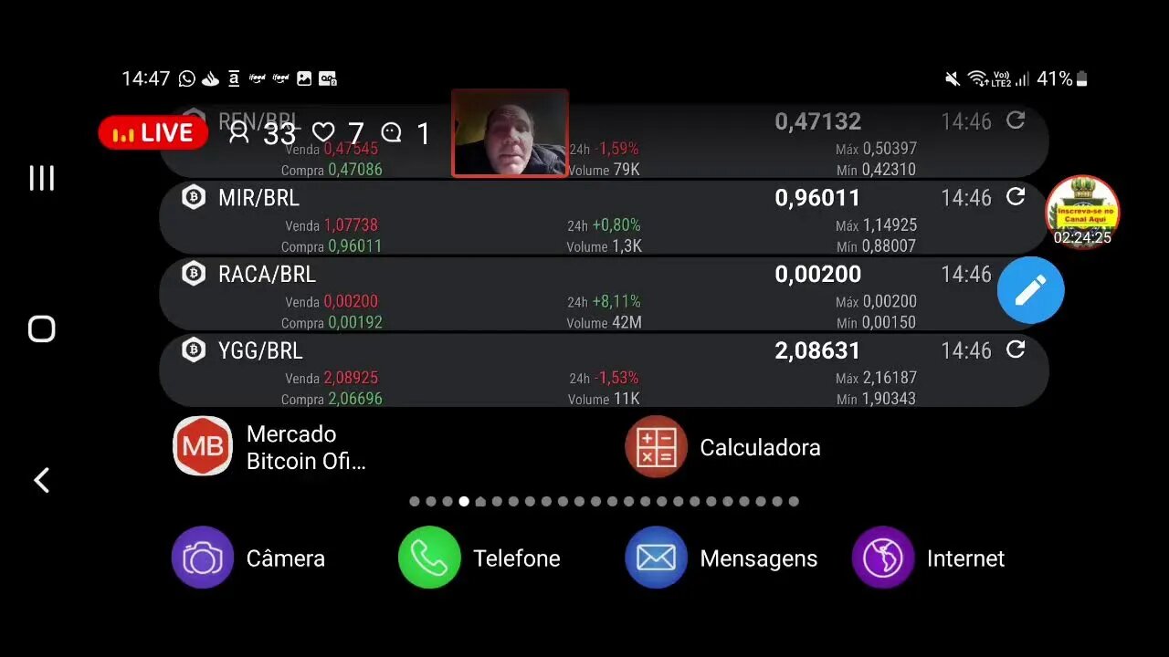 Etheriun e Bitcoin em que livre e as últimas do mercado cripto