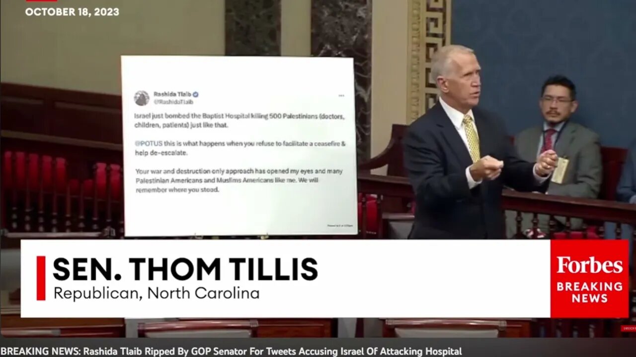 Congress democrat Rashida Tlaib blast by Thom Tillis of North Carolina