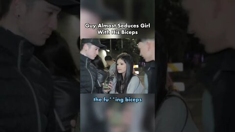 guy almost seduces girl with his biceps