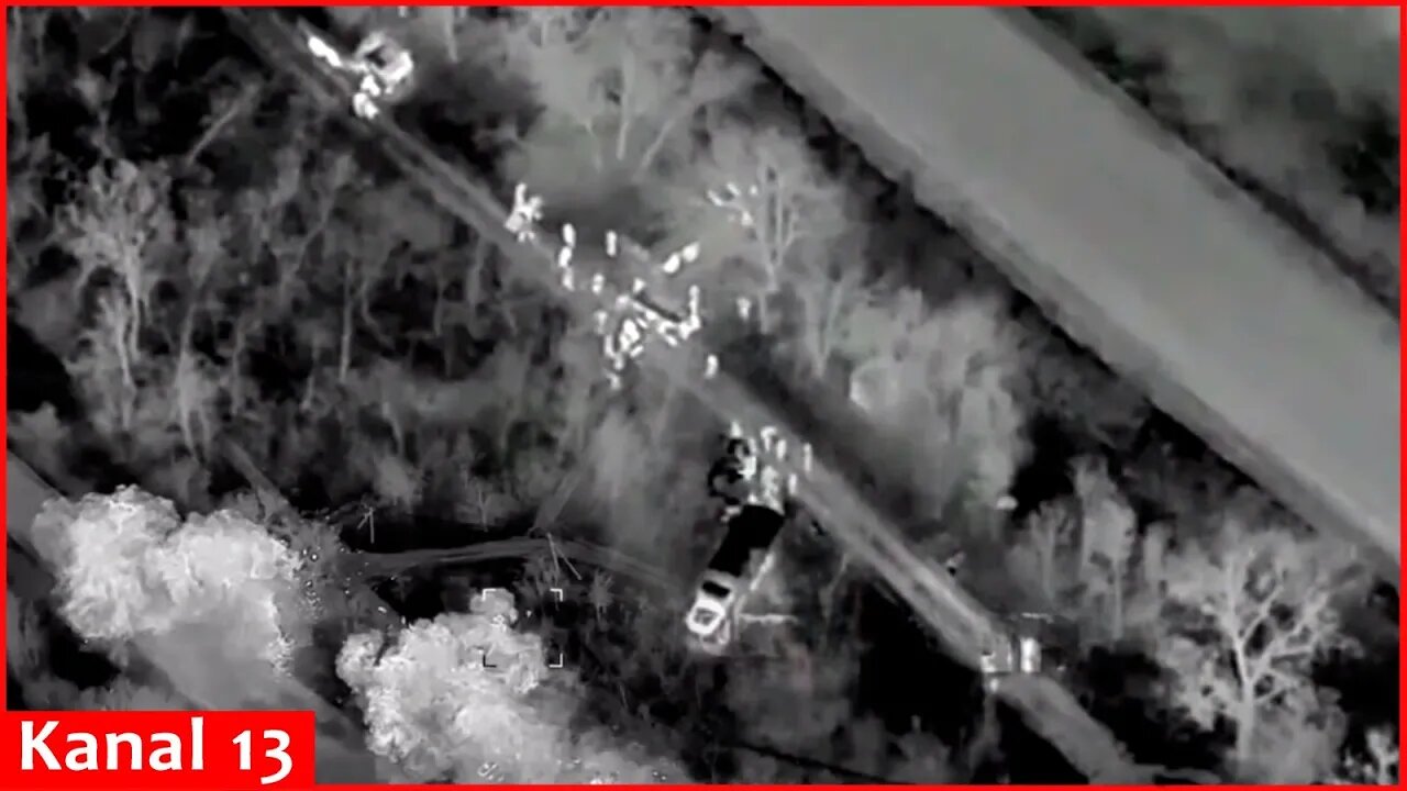 Ukraine struck with HIMARS gathering point of Russian vehicles and infantry in Zaporizhzhia at night