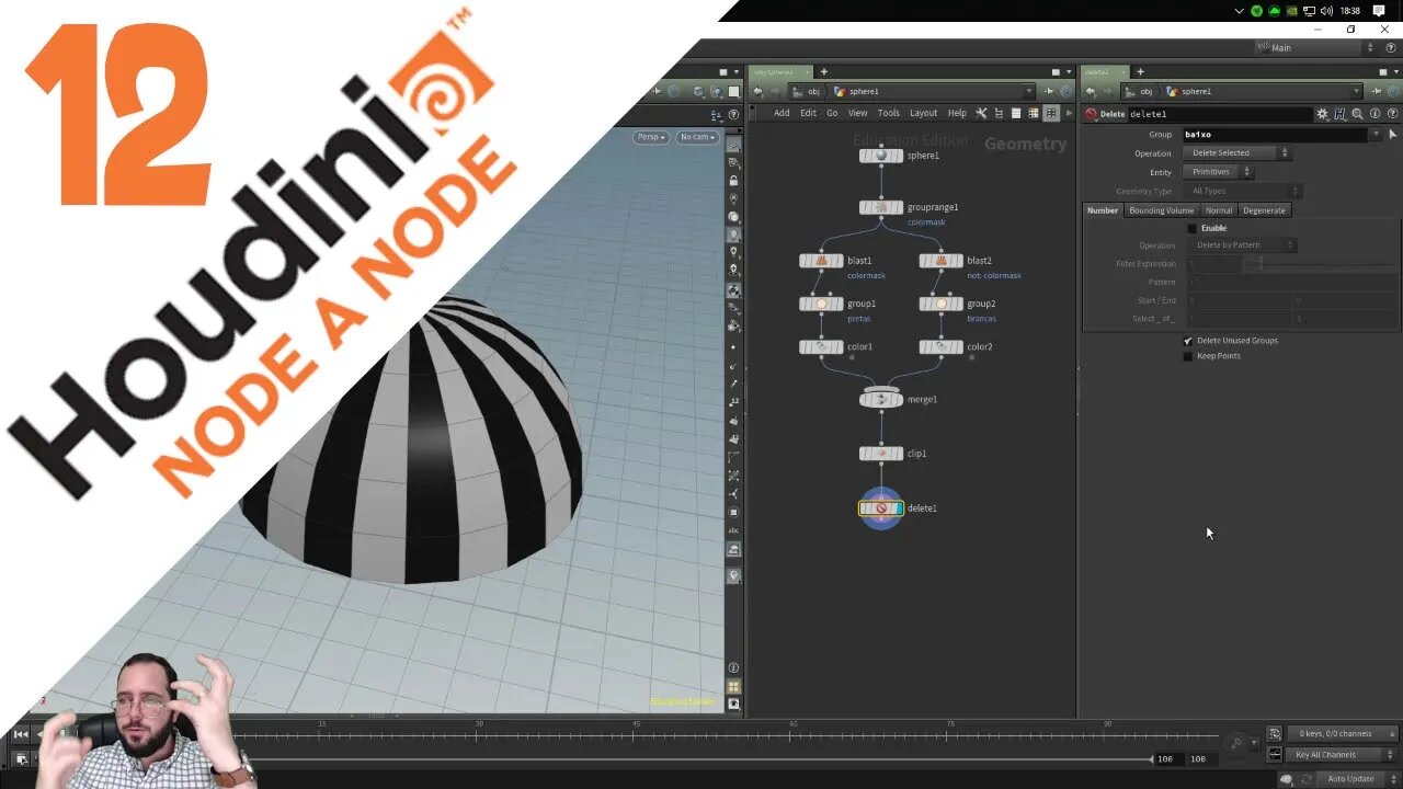 HOUDINI NODE A NODE - AULA 12: CLIP/BLAST/DELETE - Tutorial Houdini em Português
