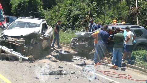 Km 46 da BR-262: batida entre dois veículos entre Manhuaçu e distrito de realeza