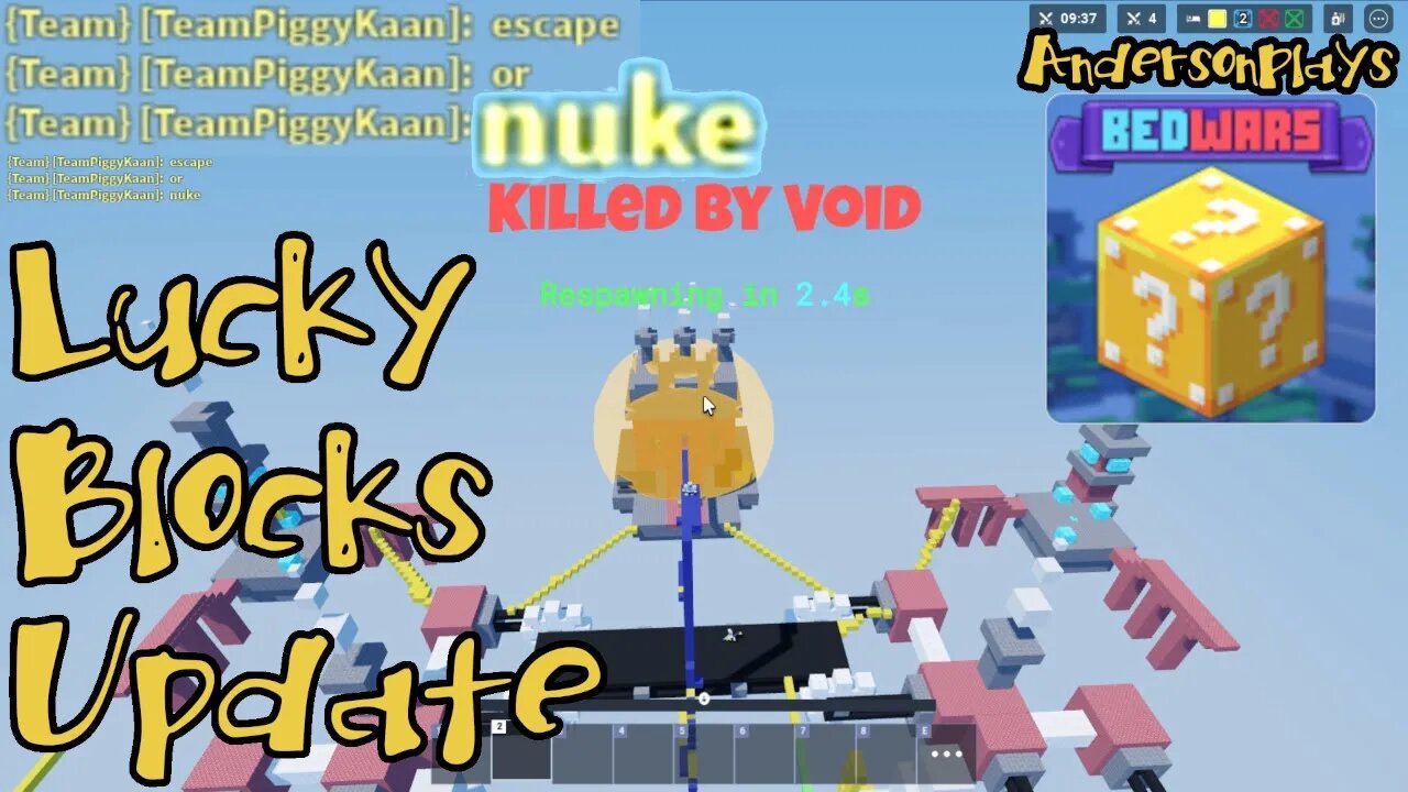 AndersonPlays Roblox BedWars 🍀 [LUCKY BLOCK!] - Lucky Block Update - New Exclusive Items! Nukes!