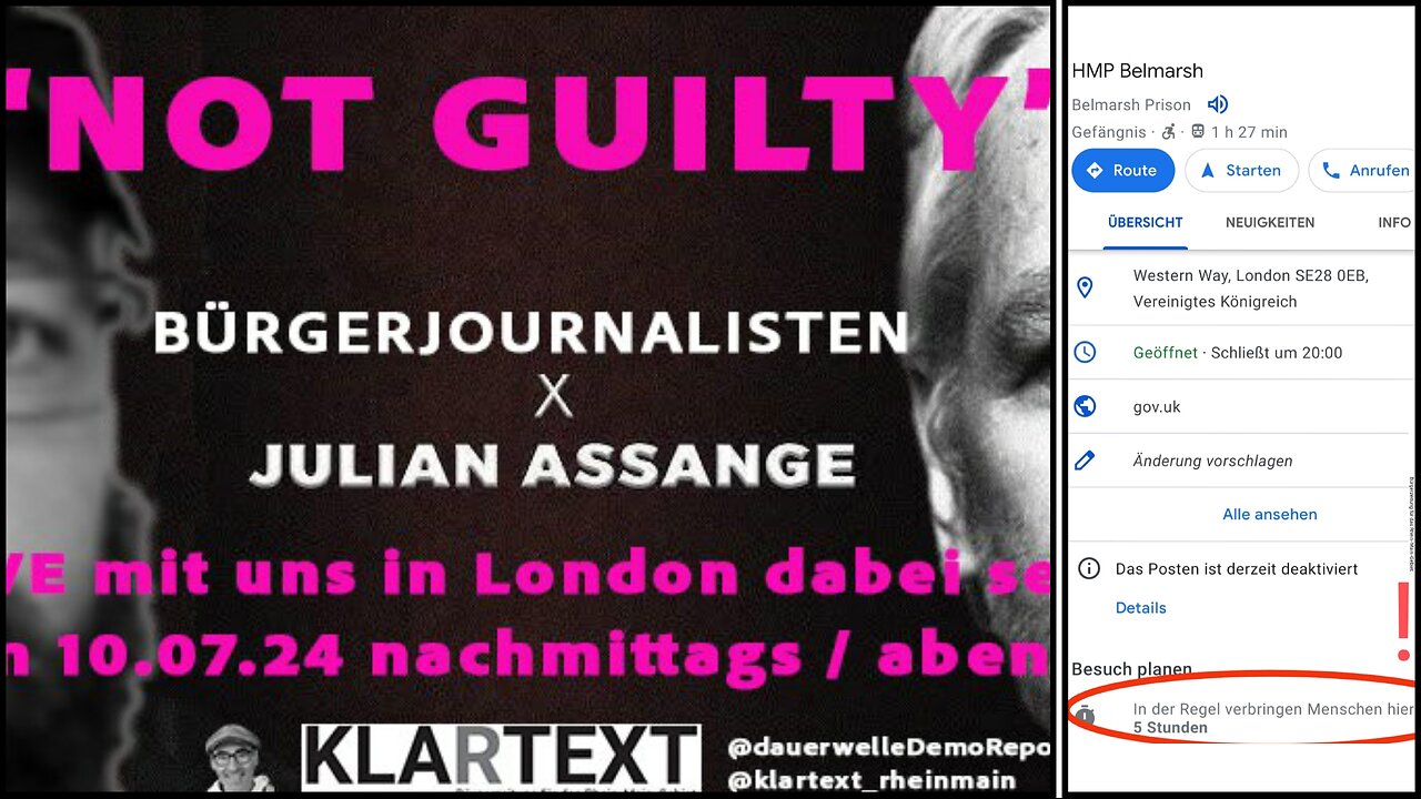 Belmarsh verabschiedet Julian Assange 😎