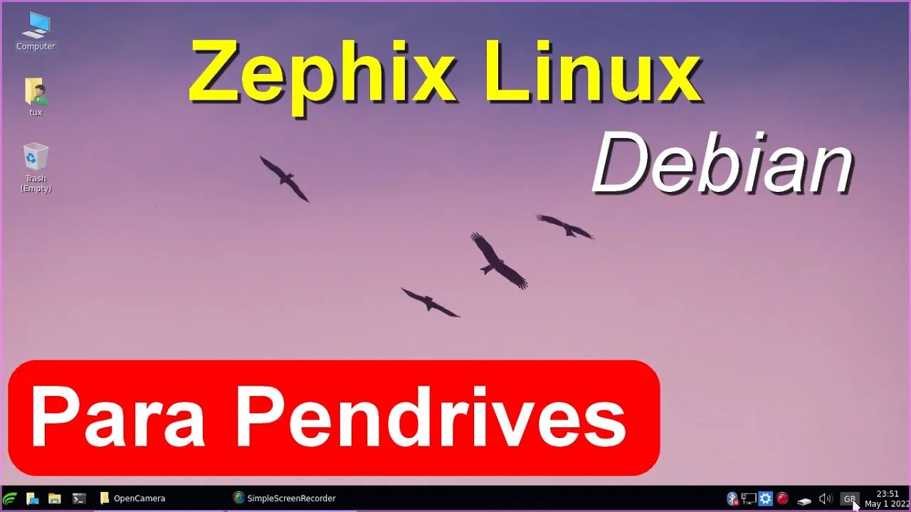 Zephix Linux baseado no Debian para rodar em Pendrives. Leve e muito Bonito. Lançamento Distro Nova