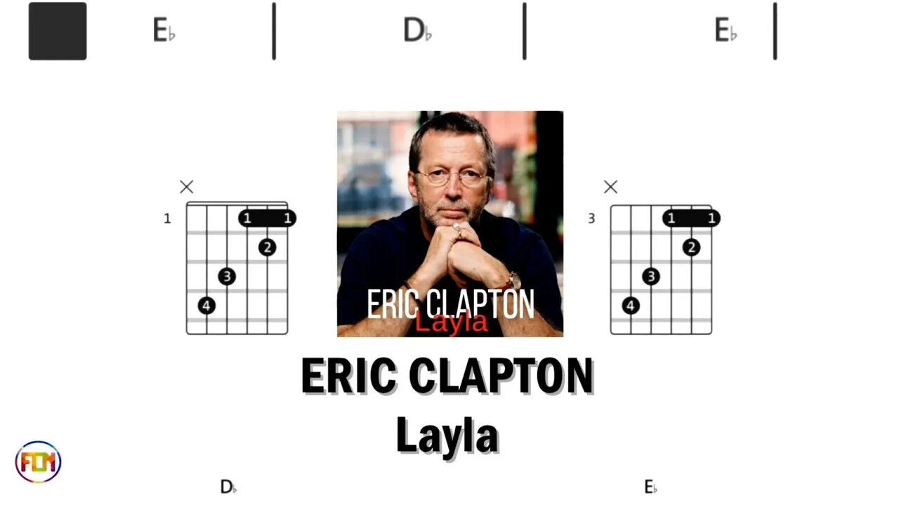 ERIC CLAPTON Layla - (Chords & Lyrics like a Karaoke) HD