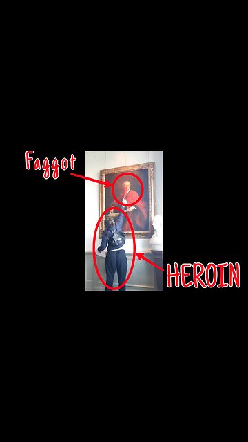 Watch as a Member of "Palestine Action" Vandalize and Destroy a Painting of Faggot Arthur Balfour