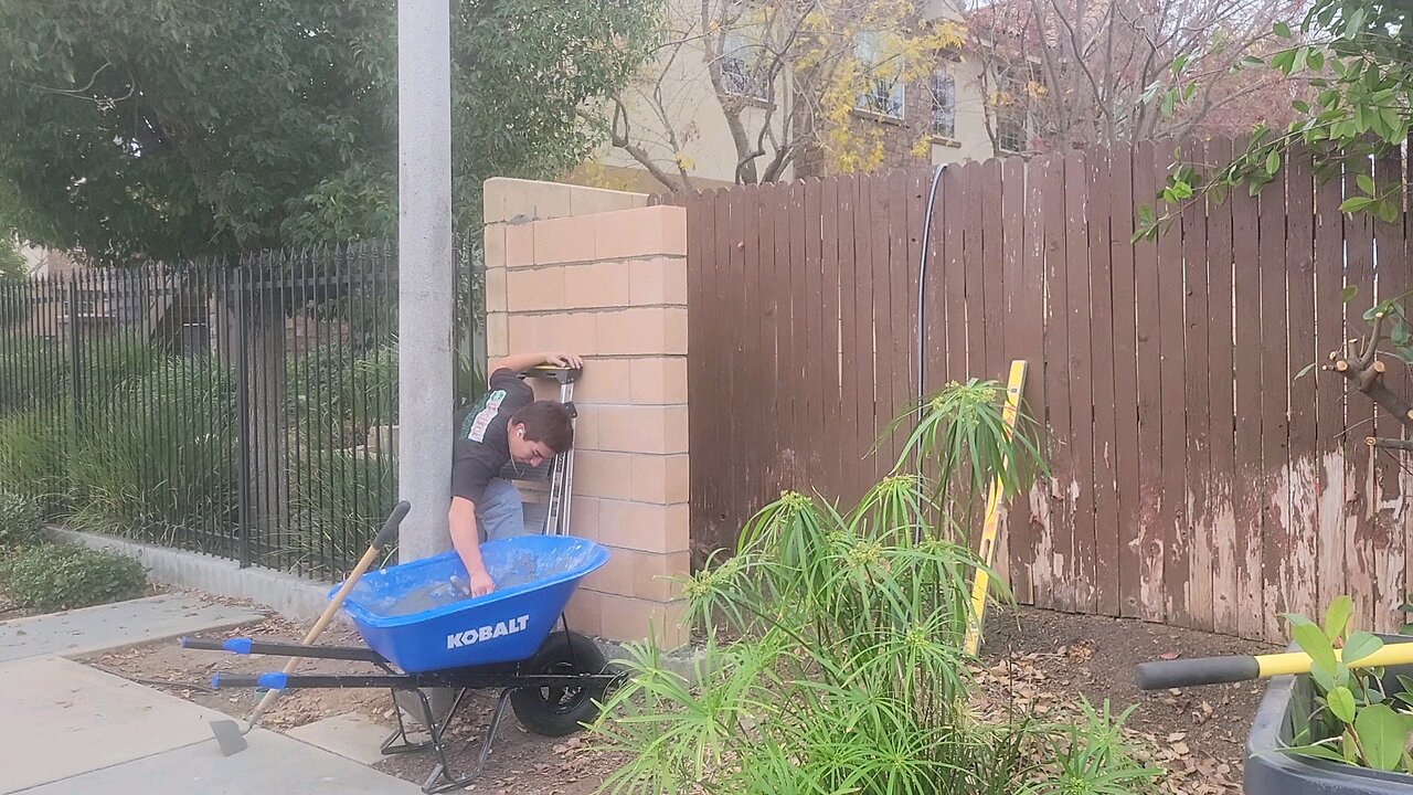 Richie building me a block wall part 2
