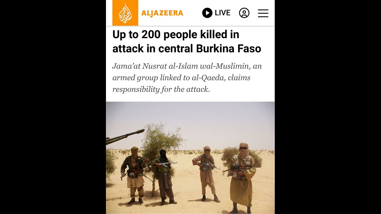 Islamist terrorists killing more than 200 civilians Burkina Faso.