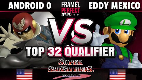 FPS3 Online - Android 0 (C. Falcon) vs Eddy Mexico (Luigi) - Melee Top 32 Qualifier