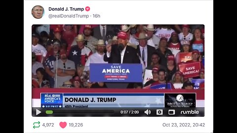 Donald J Trump TS post Oct 23, 2022, 20:42