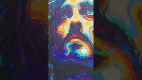 Painting of Jesus Christ Acrylic bright colors