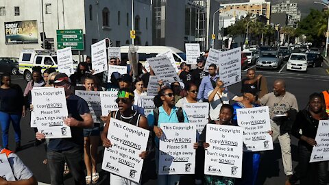 SOUTH AFRICA - Cape Town - Trade Union for Musicians of South Africa (TUMSA) march (Video) (fVs)