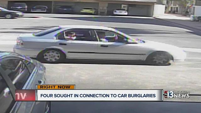 Four men sought in connection to car burglaries
