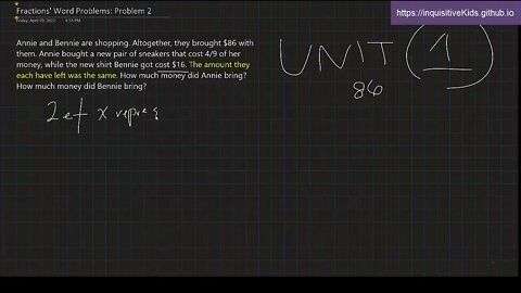 Fractions Word Problems: Problem 2