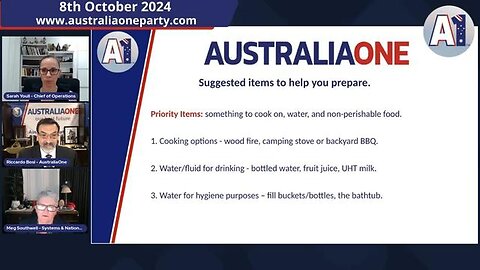 AustraliaOne Party (A1) - The Green Room (8 October 2024 - 8:00pm AEDT)