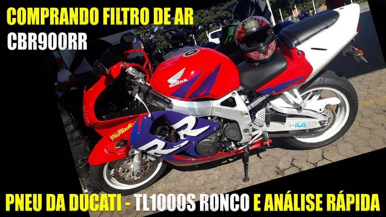 COMPRANDO FILTRO DE AR CBR900RR - PNEU DA DUCATI - TL1000S RONCO E ANÁLISE RÁPIDA