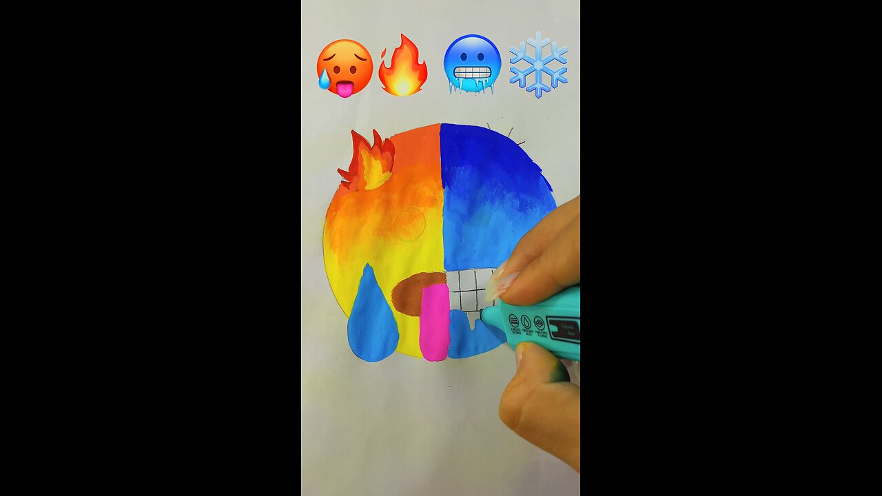 Emoji Mixing Satisfying 🥵🔥 🥶❄️