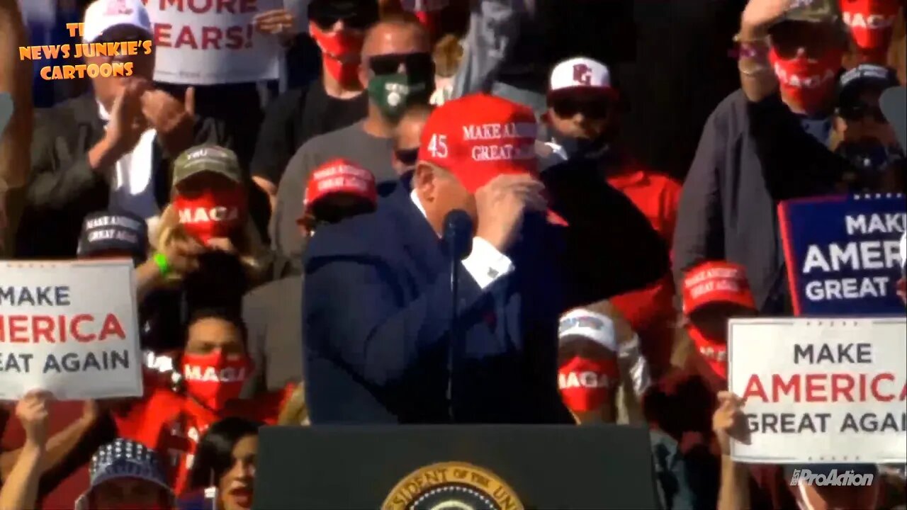 Trump supporters go WILD when the president puts a 'MAGA' hat on.