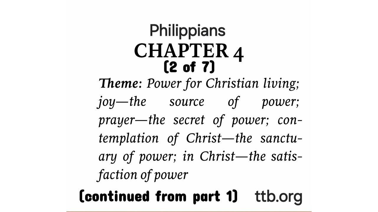 Philippians Chapter 4 (Bible Study) (2 of 7)