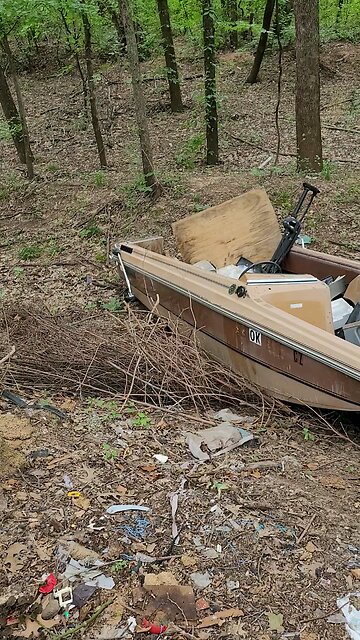 Strange place to park a boat...