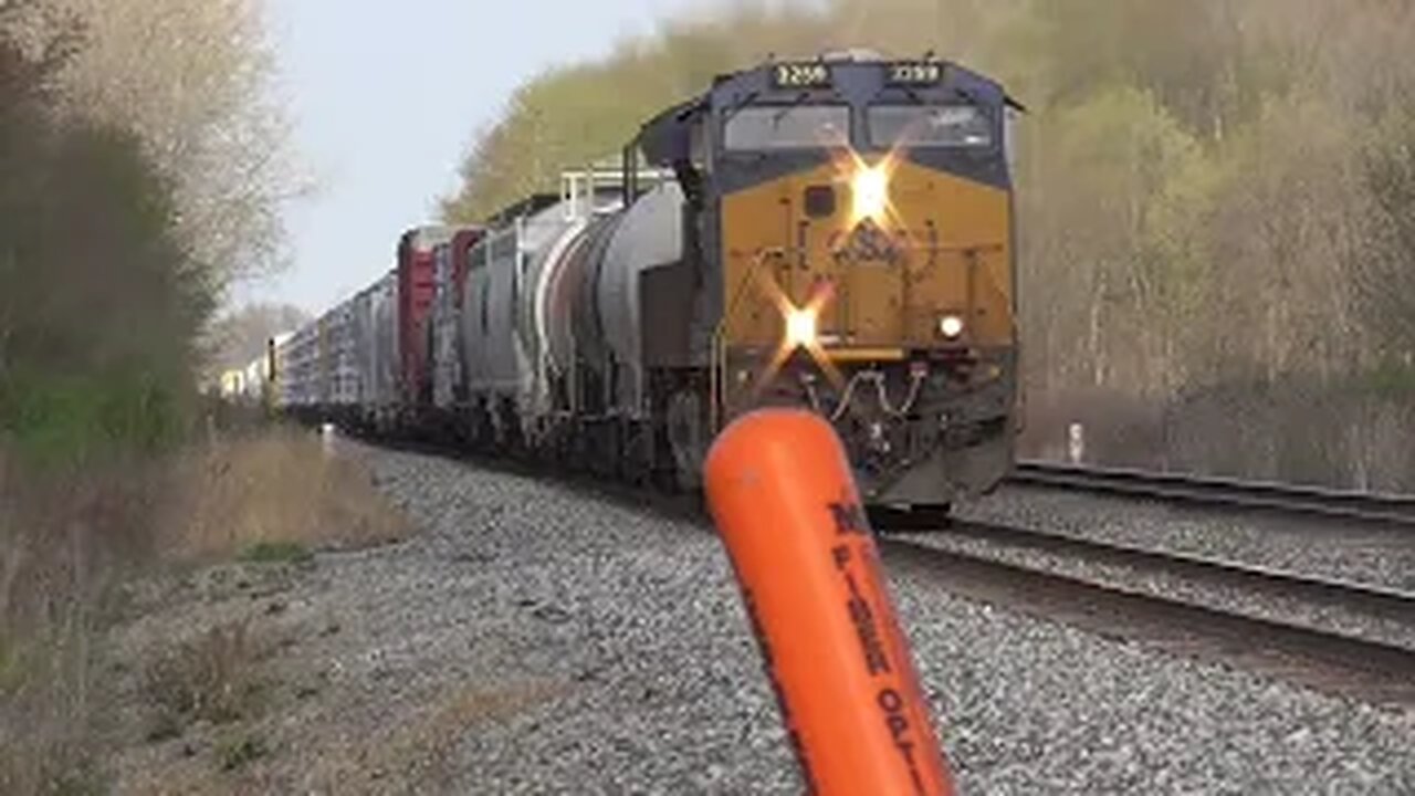 CSX M370 Manifest Mixed Freight Train from Sterling, Ohio April 15, 2023