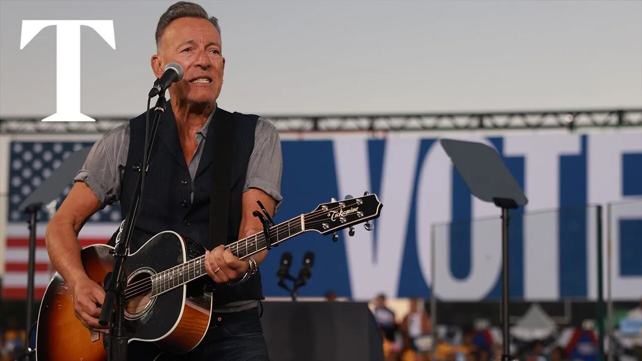 Celebrities including Springsteen turn out for Kamala rally