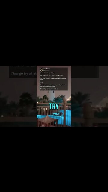 You Can't be Afraid of Failing #shorts