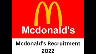 McDonald’s Recruitment 2022|Private Jobs 2022|Apply Here