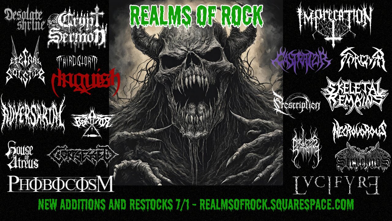 Realms Of Rock - New Additions 7/1/24: Adversarial, Imprecation, Crypt Sermon, Skeletal Remains