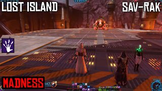 SWTOR Level 75 Madness Sorcerer PVE Gameplay. Lost Island Master Difficulty: Project Sav Rak