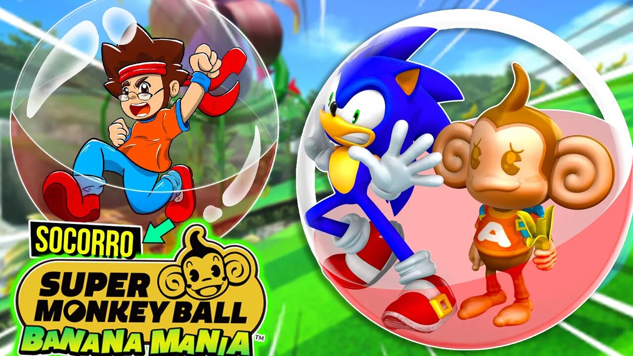 Só joguei por que tem o SONIC ?! MONKEY BALL BANANA MANIA