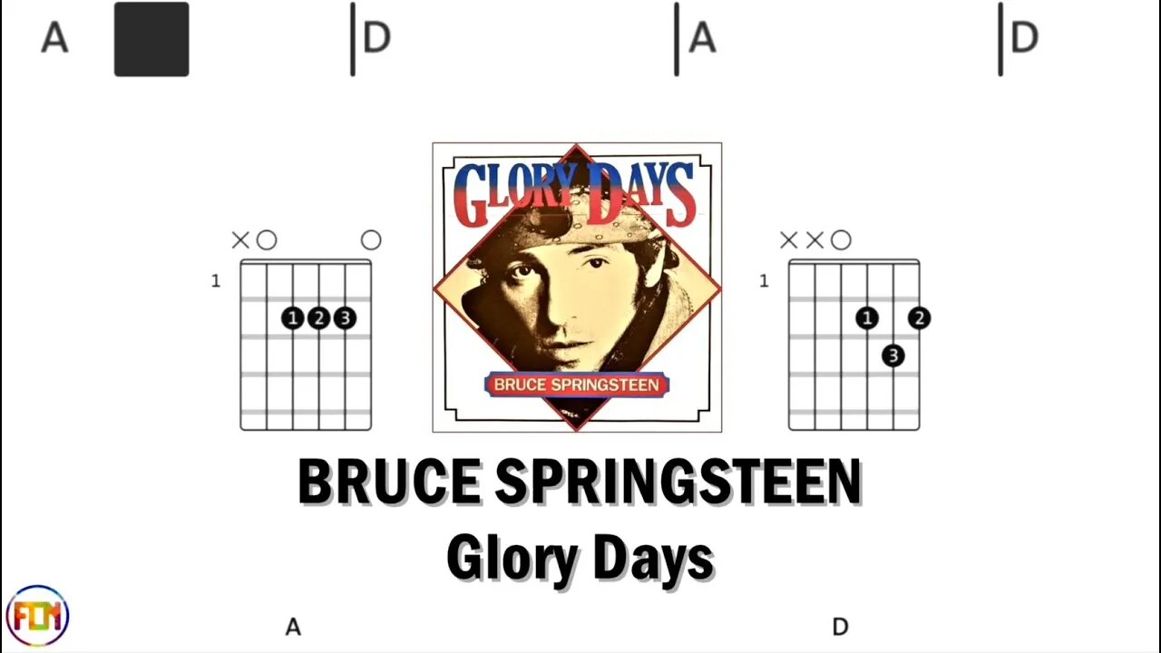 BRUCE SPRINGSTEEN Glory Days - Guitar Chords & Lyrics HD