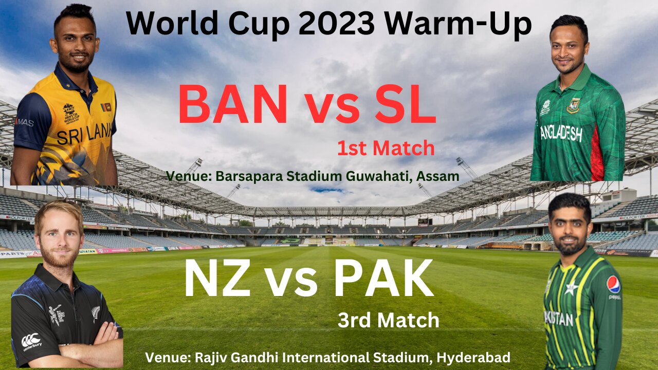 NZ vs PAK 3rd Match BAN vs SL 1st Match ICC World Cup 2023 WARM UP Match | Live Score #subscribe