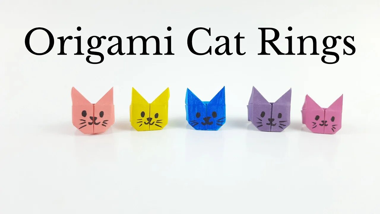 Origami Cat Finger Rings - DIY Easy Paper Crafts